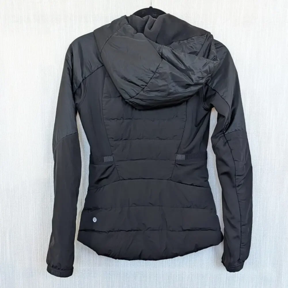Lululemon Down For It All Jacket W4AQJS Womens 4 Black Water-repellent Zip